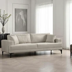 JACA Canapés 3 Places|Canapés En Tissu|Canapé 3 places anthracite avec couchage d’appoint