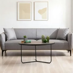 VILNIUS Canapés En Tissu|Canapé 3 places anthracite avec couture décorative