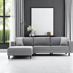 CORTONA Canapés 2 Places|Canapés En Tissu|Canapé 2 places anthracite - pieds droits