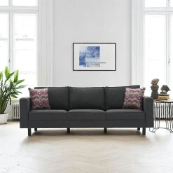 CORTONA Canapés 2 Places|Canapés En Tissu|Canapé 2 places anthracite - pieds droits