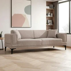 LUCCA Canapés En Tissu|Canapé 2 places anthracite, accoudoirs matelassés 170 cm