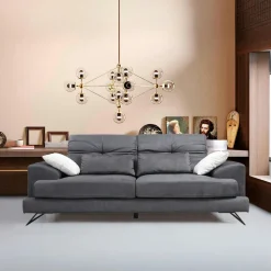 MILO Canapés 3 Places|Canapés En Tissu|Canapé 3 places anthracite avec dossier inclinable