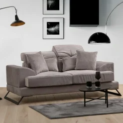 MILO Canapés 3 Places|Canapés En Tissu|Canapé 3 places anthracite avec dossier inclinable