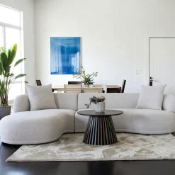 BERLIN Canapés D'Angle|Canapés En Tissu|Canapé 4 places arrondi - marron, méridienne droite