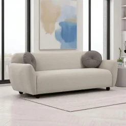 LUCCA Canapés En Tissu|Canapés 3 Places|Canapé 3 places beige - style contemporain
