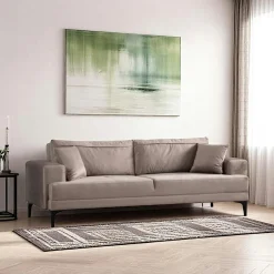 JACA Canapés 3 Places|Canapés En Tissu|Canapé 3 places beige avec couchage d’appoint