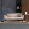 LUCCA Canapés En Tissu|Canapé 2 places beige, dossier à coutures verticales