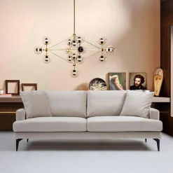 SEATTLE Canapés En Tissu|Canapé 2 places beige en tissu velours 175 cm