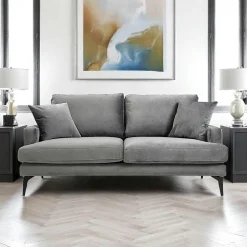 SEATTLE Canapés En Tissu|Canapé 2 places beige en tissu velours 175 cm