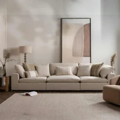 GIULIA Canapés 3 Places|Canapés En Tissu|Canapé 3 places blanc écru