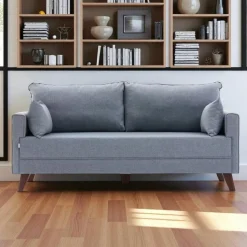 SPLIT Canapés 2 Places|Canapés En Tissu|Canapé 2 places bleu gris - dos droit