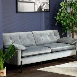 GLASGOW Univers Déco·Design Contemporain|Canapés En Tissu|Canapé 3 places en velours gris