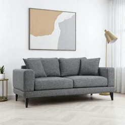 VENCE Canapés 3 Places|Canapés En Tissu|Canapé 3 places gris - style contemporain