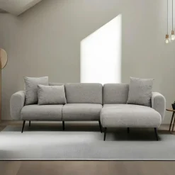 YOKOH Canapés En Tissu|Canapé 2 places gris anthracite, pieds métal noir