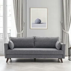 SPLIT Canapés En Tissu|Canapés 2 Places|Canapé 2 places gris anthracite - dos droit