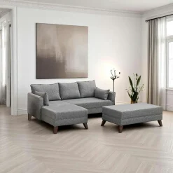 SPLIT Canapés En Tissu|Canapés 2 Places|Canapé 2 places gris anthracite - dos droit