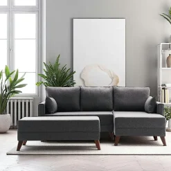 SPLIT Canapés En Tissu|Canapés 2 Places|Canapé 2 places gris anthracite - dos droit