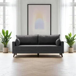 SPLIT Canapés En Tissu|Canapés 2 Places|Canapé 2 places gris anthracite - dos droit