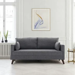 SPLIT Canapés En Tissu|Canapés 2 Places|Canapé 2 places gris chiné - dos droit