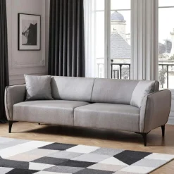 VILNIUS Canapés En Tissu|Canapés 2 Places|Canapé 2 places gris clair - couture déco