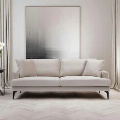 SEATTLE Canapés En Tissu|Canapés 2 Places|Canapé 2 places gris en velours