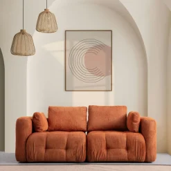 BARI Canapés En Tissu|Canapé 2 places modulable beige, forme organique