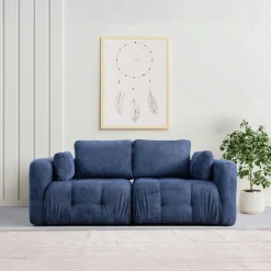 BARI Canapés En Tissu|Canapé 2 places modulable beige, forme organique