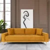 AMSTERDAM Canapés En Tissu|Canapés 3 Places|Canapé 3 places moutarde - velours,