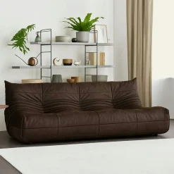 ARVEN Canapés En Tissu|Canapé 2 places velours bleu nuit plissé 145 cm