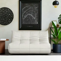 ARVEN Canapés En Tissu|Canapé 2 places velours bleu nuit plissé 145 cm