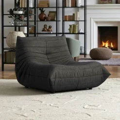 ARVEN Canapés En Tissu|Canapé 2 places velours bleu nuit plissé 145 cm