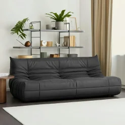 ARVEN Canapés En Tissu|Canapé 2 places velours bleu nuit plissé 145 cm