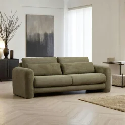 LUCCA Canapés 3 Places|Canapés En Tissu|Canapé 3 places vert - forme organique