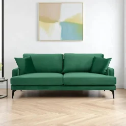 SEATTLE Canapés En Tissu|Canapés 3 Places|Canapé 3 places vert en velours