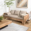 DENVER Univers Déco·Scandinave Hygge|Univers Déco·Maison De Campagne|Canapé convertible en bois recyclé coussins taupe