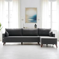 SPLIT Canapés 3 Places|Canapés D'Angle|Canapé d'angle anthracite - 275 cm, côté droit