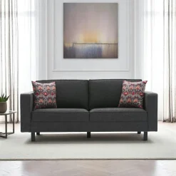 CORTONA Canapés En Tissu|Canapés 3 Places|Canapé d'angle anthracite - côté gauche