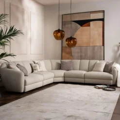 HANOI Canapés 3 Places|Canapés En Tissu|Canapé d'angle blanc beige
