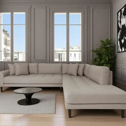 AMSTERDAM Canapés 3 Places|Canapés D'Angle|Canapé d'angle bleu nuit - côté droit, 257 cm