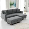 COMO Canapés 3 Places|Canapés D'Angle|Canapé d'angle convertible gris - côté droit
