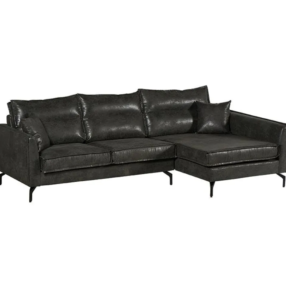 Epika Canapés Style Industriel|Canapés D'Angle|Canapé d'angle droit gris