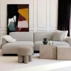 BERLIN Canapés En Tissu|Canapés D'Angle|Canapé d'angle gris clair - 4 places, côté gauche