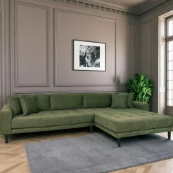 AMSTERDAM Canapés En Tissu|Canapés 3 Places|Canapé d'angle gris clair - côté droit, 290 cm