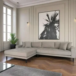 AMSTERDAM Canapés 3 Places|Canapés D'Angle|Canapé d'angle gris minéral - côté gauche, 290 cm