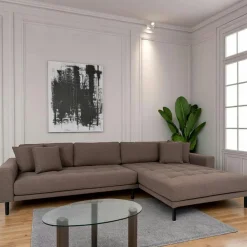 AMSTERDAM Canapés Marron|Canapés 3 Places|Canapé d'angle marron - côté droit, 290 cm