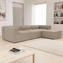 SPELLO Canapés D'Angle|Canapés 3 Places|Canapé d'angle modulable taupe - côté droit