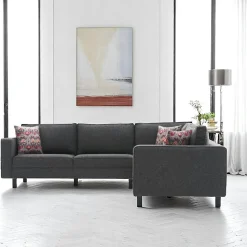 CORTONA Canapés En Tissu|Canapés 3 Places|Canapé d’angle réversible anthracite - pieds droits