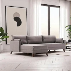 SPLIT Canapés D'Angle|Canapés 3 Places|Canapé d'angle taupe - 275 cm, côté gauche