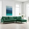 SEATTLE Canapés 3 Places|Canapés D'Angle|Canapé d'angle vert en velours - côté droit