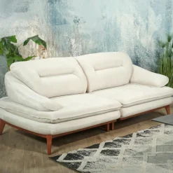 HOVE Canapés En Tissu|Canapés 3 Places|Canapé modulable 3 places blanc crème